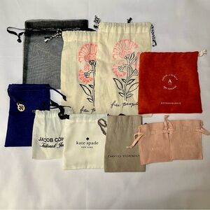 Lot of 10 small jewelry/gift drawstring cloth gift bags.